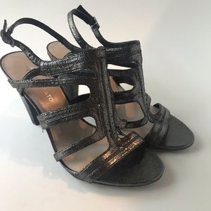 Franco Sarto Shoes Sandals Heels 9M Pewter Gray